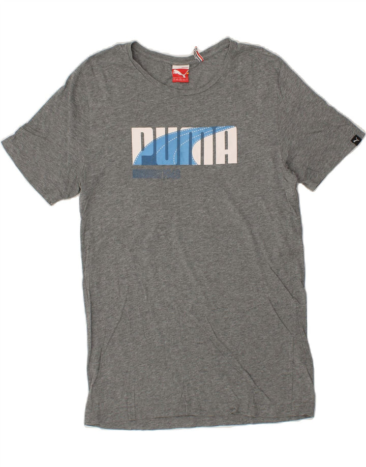 PUMA Mens Graphic T-Shirt Top Medium Grey Cotton Vintage Puma and Second-Hand Puma from Messina Hembry 