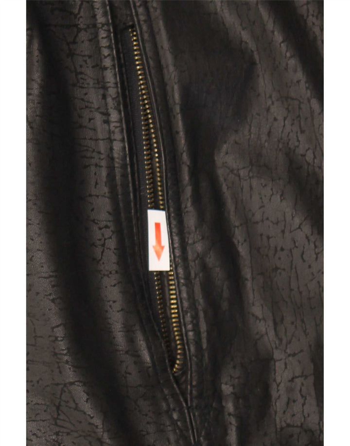 Vintage herre læderjakke IT 52 XL Sort