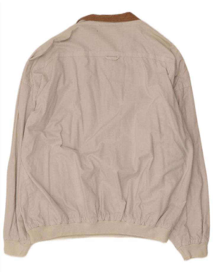 Ny Hurtig Herre Button Neck Sweatshirt Jumper Stor Hvid Bomuld