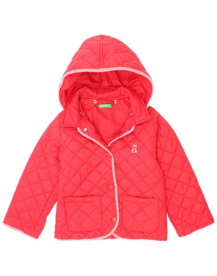 Benetton piger hættejakke quiltet 2-3 år 2XS Rød