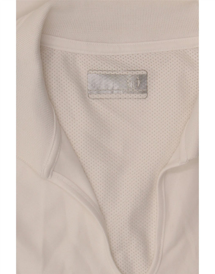 SERGIO TACCHINI Dame Polo Shirt UK 12 Medium White Colourblock
