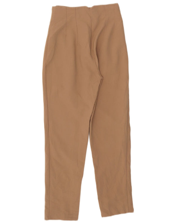 Zara bukser med høj talje til kvinder XS W24 L27 Beige polyester