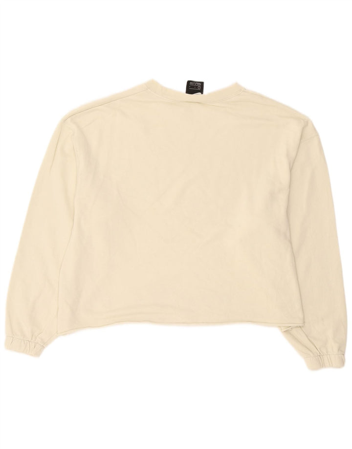Nike Dame Grafisk Oversized Sweatshirt Jumper UK 16 Stor Beige Bomuld