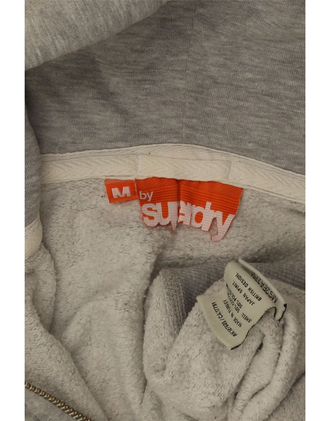 Superdry Hættetrøje med lynlås til mænd mellemgrå flækket bomuld