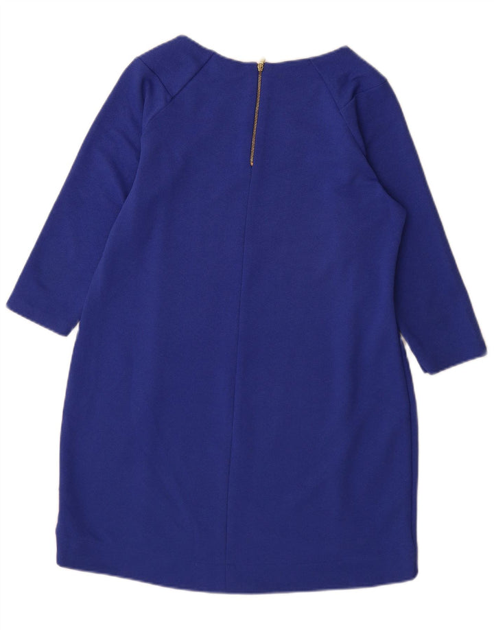 Marks & Spencer Womens Petite 3/4-ærmet Shift Dress UK 12 Medium Blue