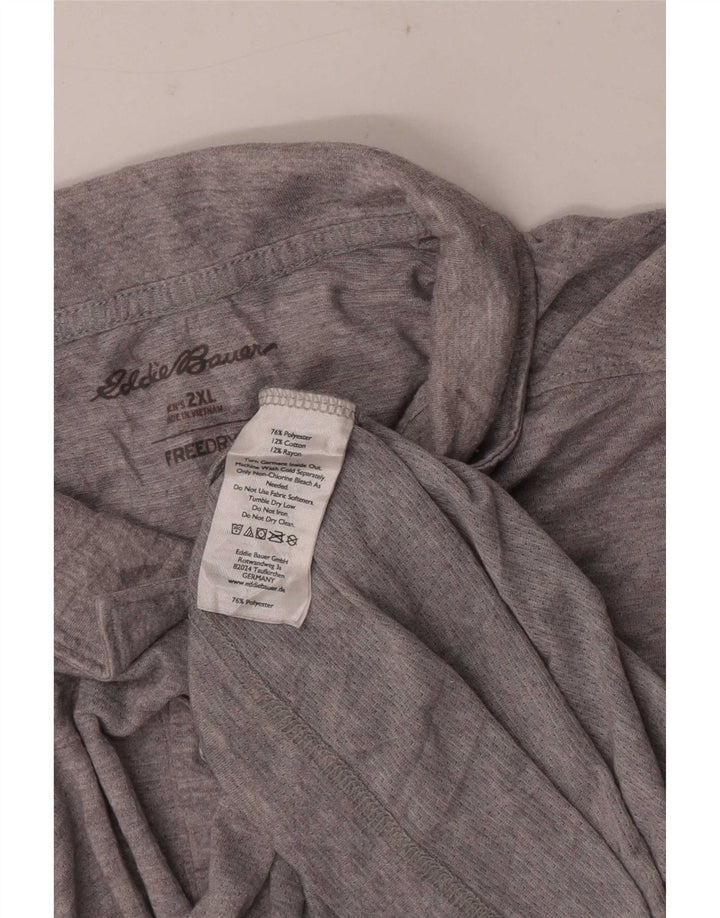 Eddie Bauer Herre kortærmet Regular Fit Polo Shirt 2XL Grå Polyester