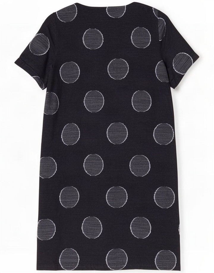 White Stuff Womens Shift Dress UK 12 Medium Navy Blue Geometric Cotton