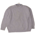 Zara Dame Oversized Crew Neck Jumper Sweater UK 18 XL Blå Polyester