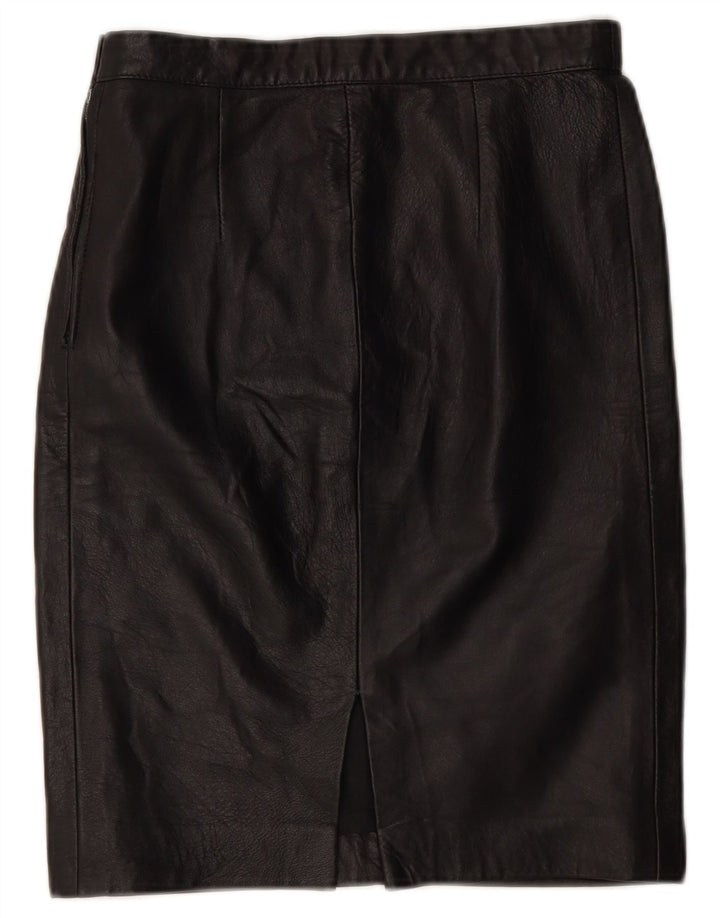 Vintage lædernederdel til kvinder IT 42 Medium W26 Sort