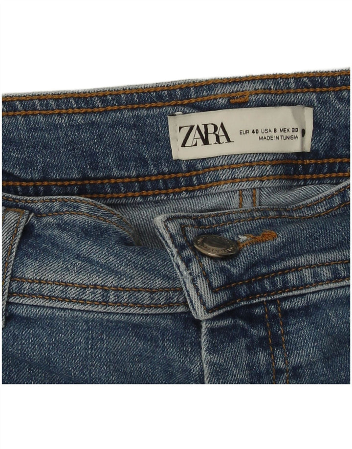 Zara Dame Jeans med brede ben EU 40 Medium W30 L29 Blå