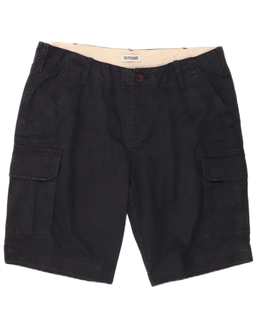 OUTSIDER Herre Cargo Shorts W34 Large Navy Blue Cotton