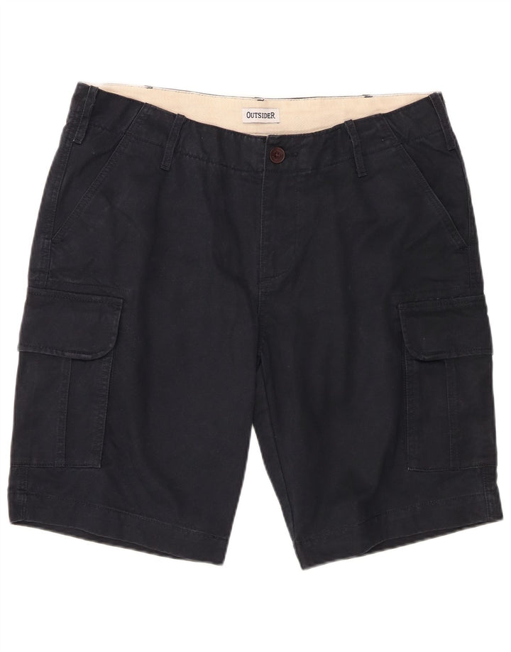 OUTSIDER Herre Cargo Shorts W34 Large Navy Blue Cotton