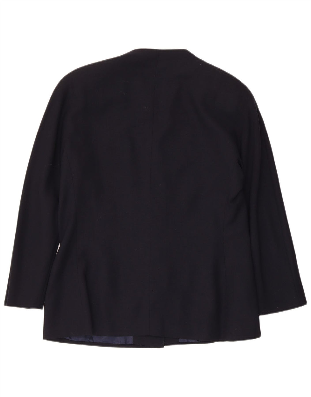 Vintage dame 3-knaps blazerjakke IT 48 XL marineblå jomfruuld