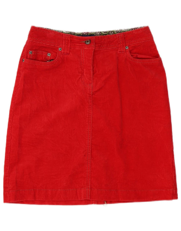 Boden Womens Corduroy Nederdel UK 10 Small W30 Red Bomuld