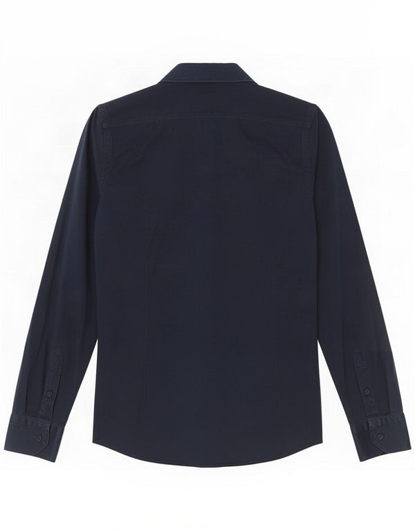 Vintage Mens Shirt Size 38 Medium Navy Blue Cotton