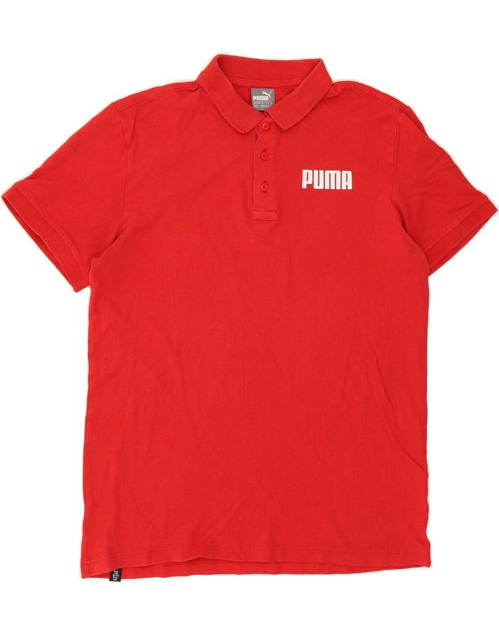 PUMA Mens Graphic Polo Shirt Medium Red Cotton Vintage Puma and Second-Hand Puma from Messina Hembry 