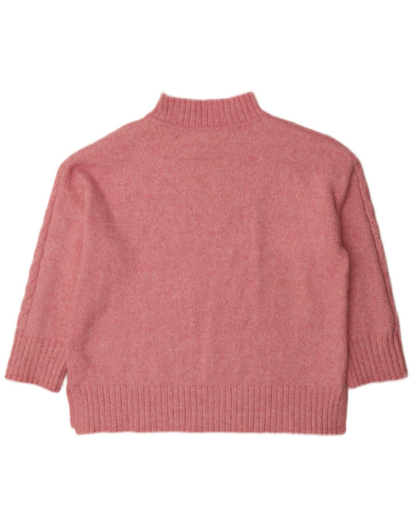 Marks & Spencer Dame Turtle Neck Jumper Sweater UK 16 Large Pink