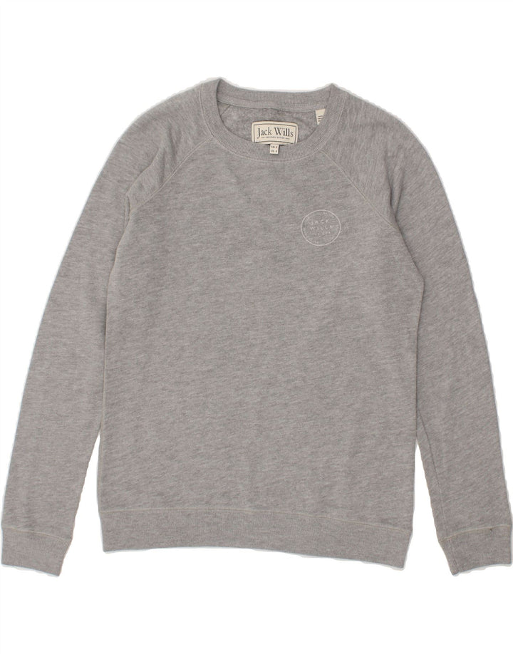 JACK WILLS Womens Sweatshirt Jumper UK 8 Small Grey Vintage Jack Wills and Second-Hand Jack Wills from Messina Hembry 