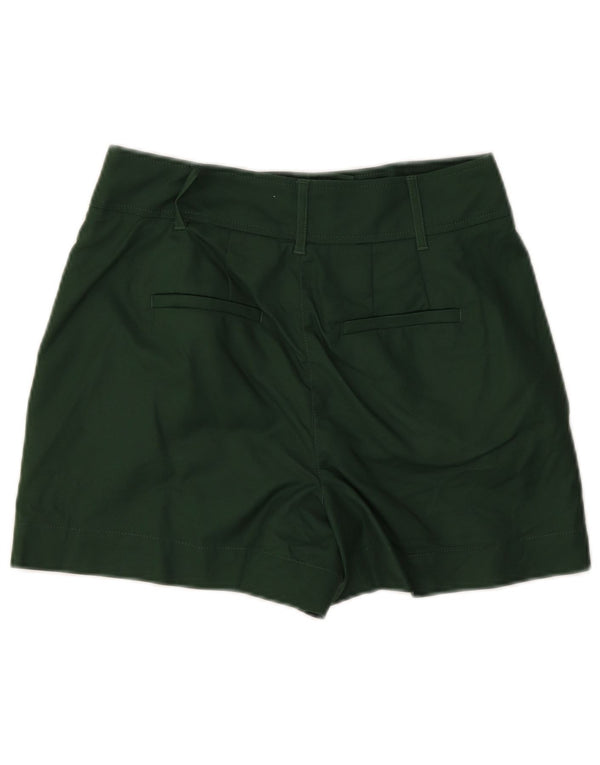 Boden Dame High Waist Chino Shorts UK 10 Small W28 Green Cotton