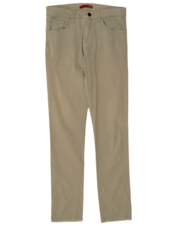 Zara Herre Slim Casual Bukser EU 38 Small W30 L31 Grøn Bomuld
