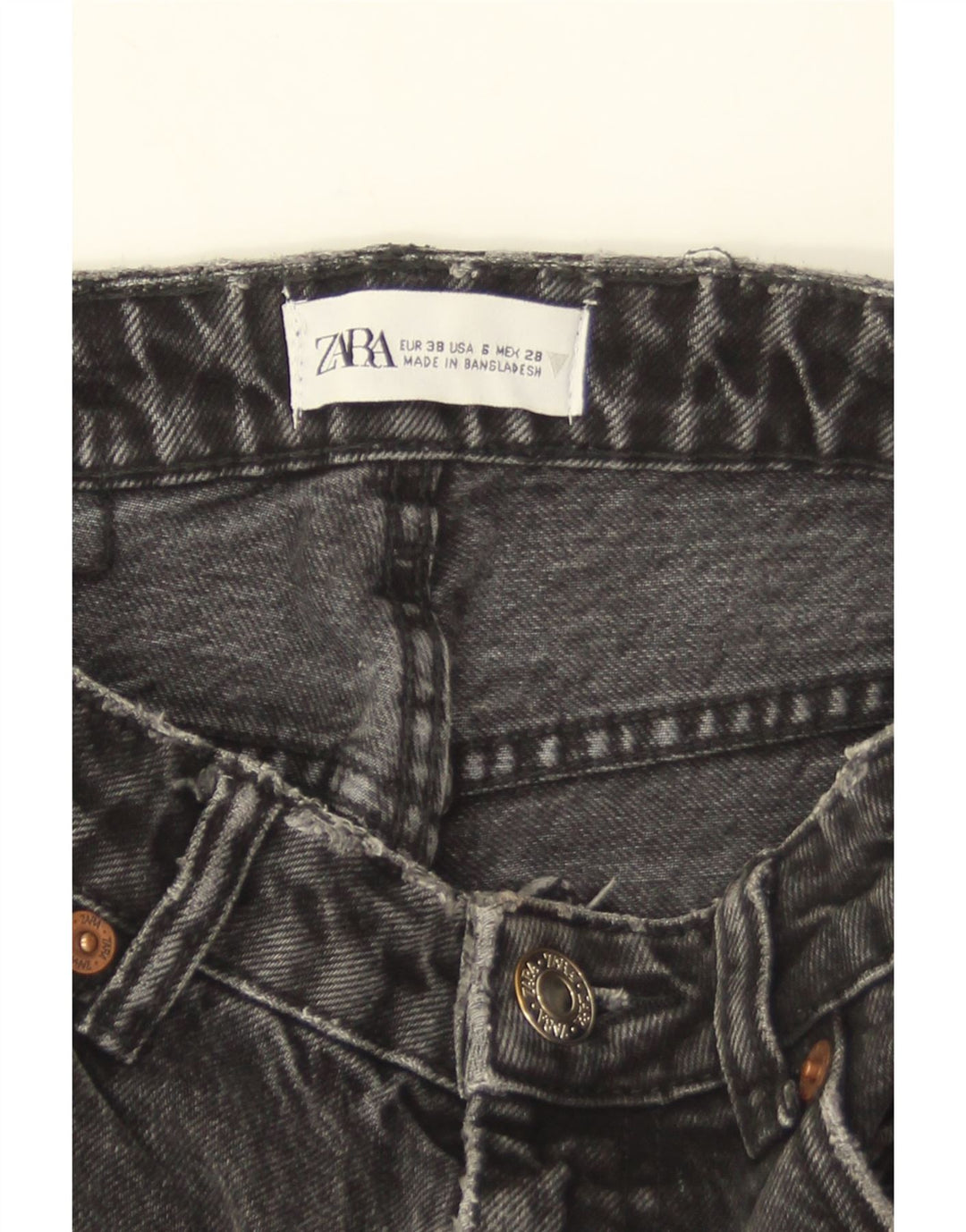 ZARA Dame Distressed Tapered Jeans EU 38 Small W28 L27 Grå