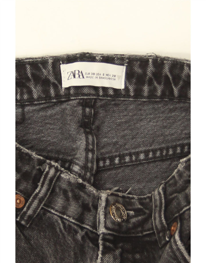 ZARA Dame Distressed Tapered Jeans EU 38 Small W28 L27 Grå