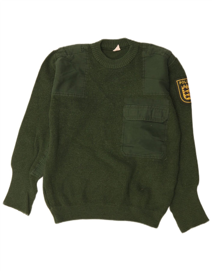 Vintage Herre grafisk rund hals sweater IT 50 Medium Grøn