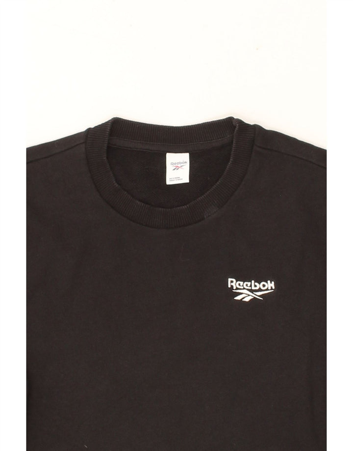 REEBOK Mens Sweatshirt Jumper Small Black Vintage Reebok and Second-Hand Reebok from Messina Hembry 
