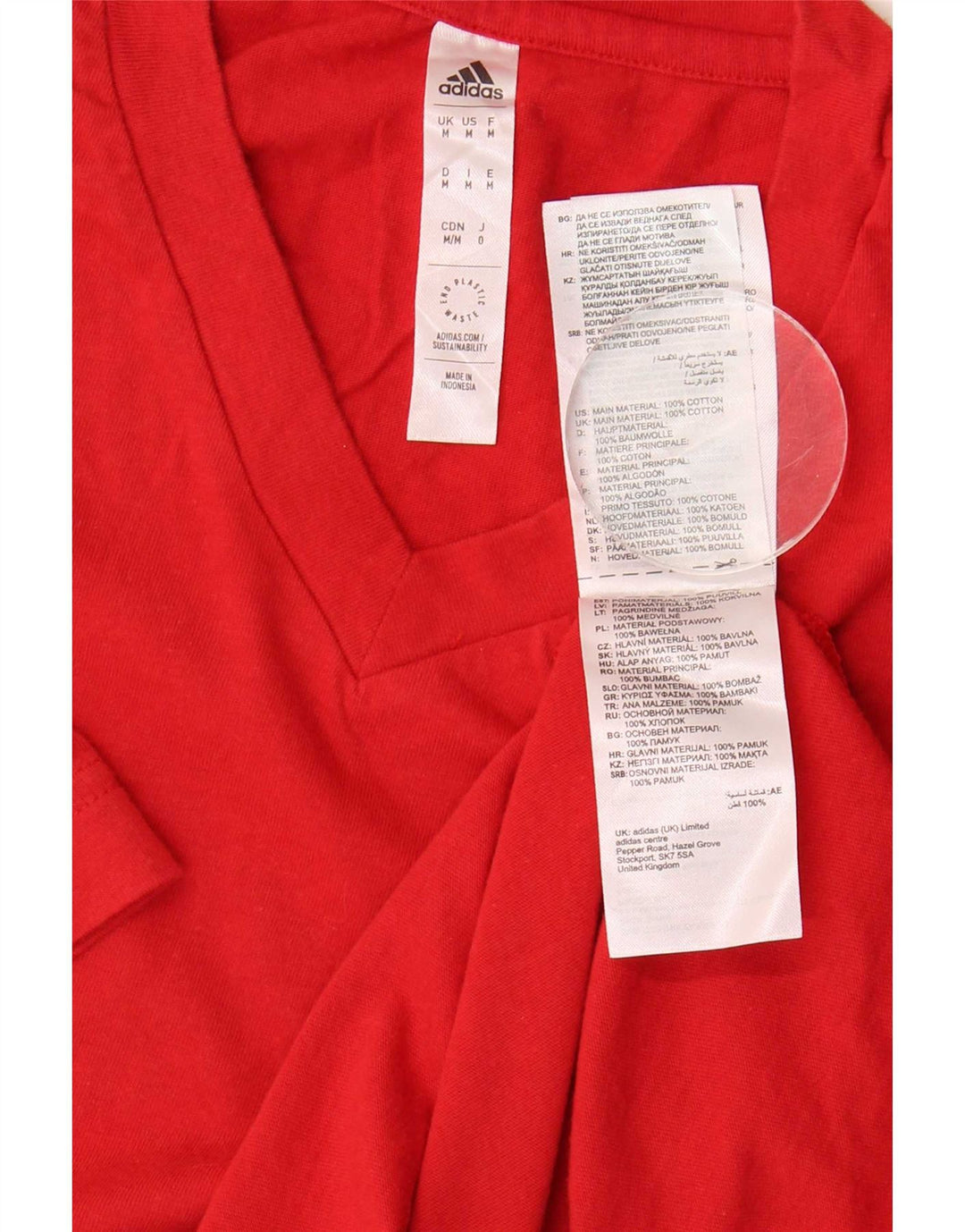 Adidas Herre T-Shirt Top Medium Rød Bomuld