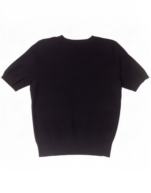Zara Dame Bluse Top UK 14 Large Navy Blue Viscose
