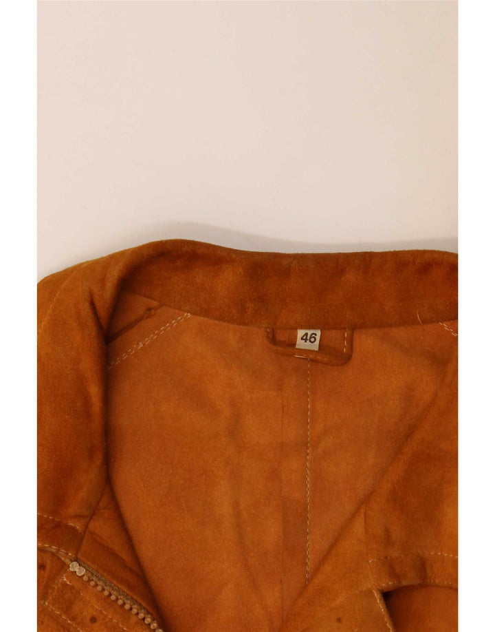 Vintage dame ruskindsjakke IT 46 Stort beige læder