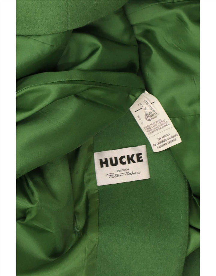 Hucke Dame Dobbeltradet Blazer Jacket UK 18 XL Grøn Uld