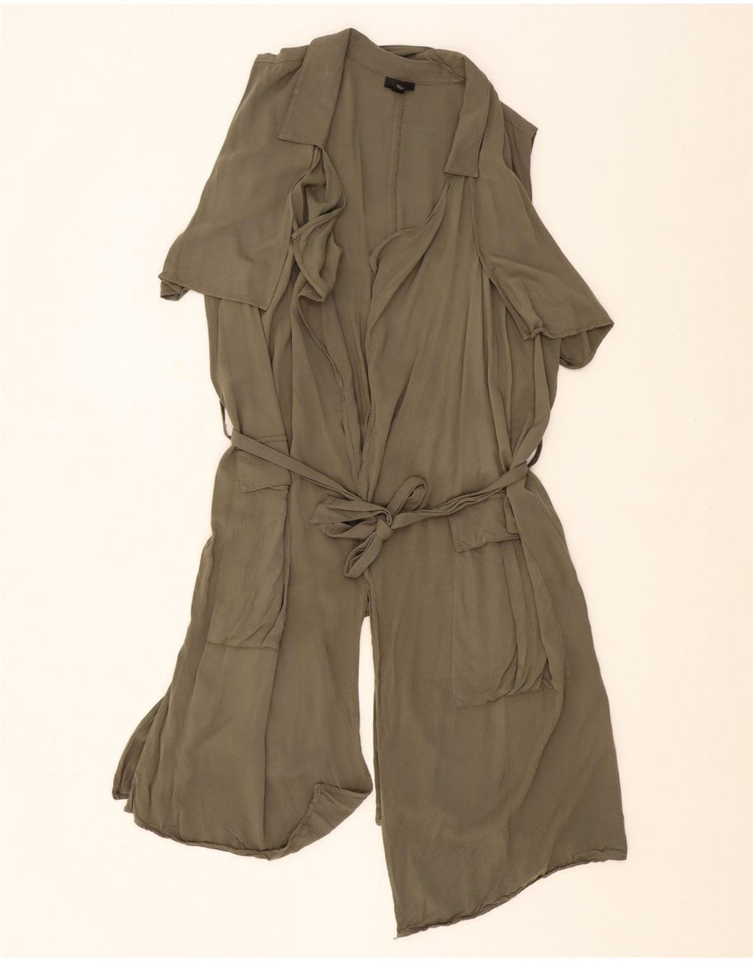 MOSSIMO Womens Longline Cardigan Top UK 20 2XL Khaki Rayon Vintage Mossimo and Second-Hand Mossimo from Messina Hembry 