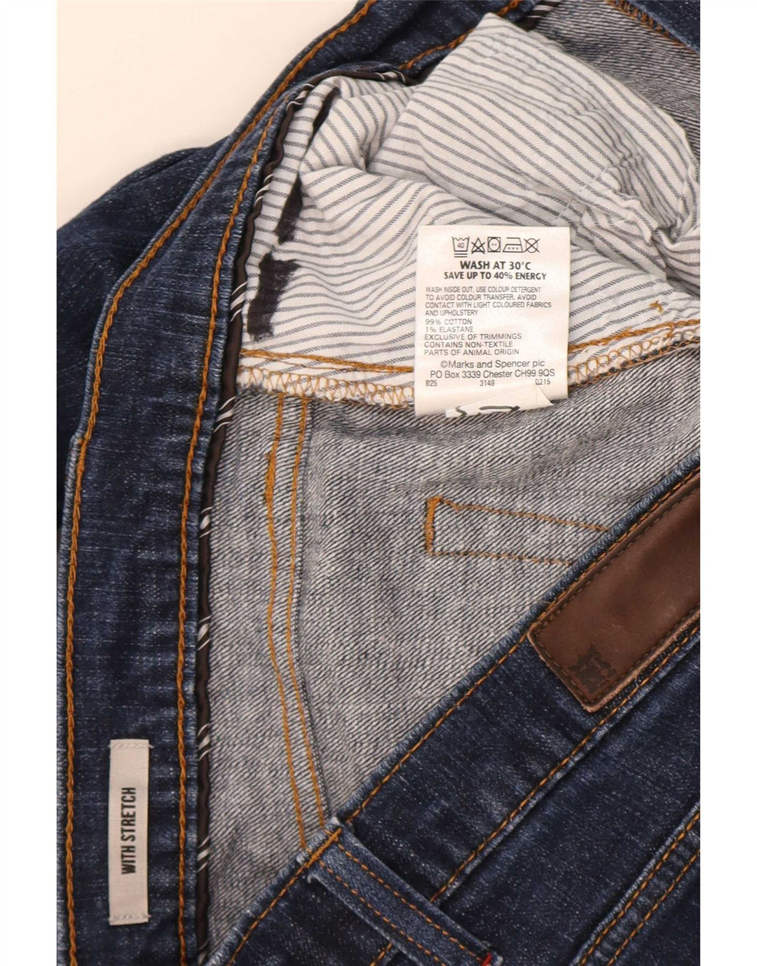 Marks & Spencer Straight Jeans til mænd W36 L31 Marineblå bomuld