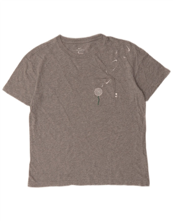 Nike grafisk T-shirt top til mænd, lille grå flækket bomuld