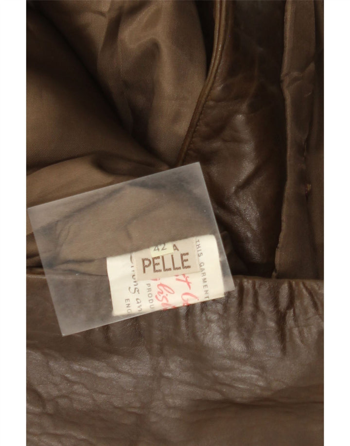 Vintage læderfrakke til kvinder IT 42 medium brunt læder