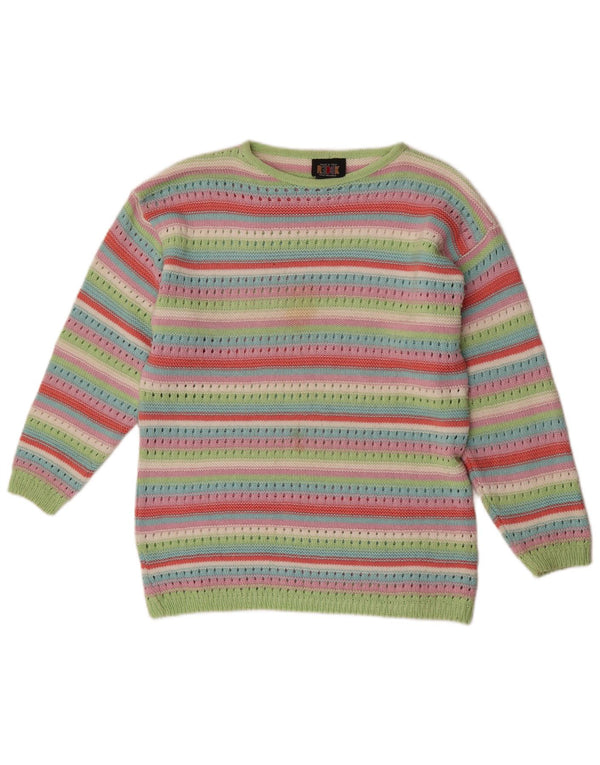 Redok Womens Boat Neck Jumper Sweater UK 16 Large Multicolored Striped