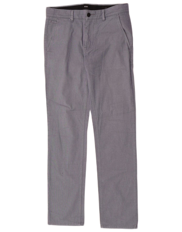 Hugo Boss Herre Slim Fit Chinobukser W31 L32 Marineblå plettet bomuld