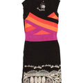 DESIGUAL Womens Abstract Pattern Sheath Dress UK 10 Small Black Paisley Vintage Desigual and Second-Hand Desigual from Messina Hembry 