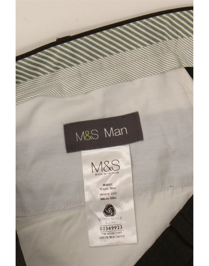 Marks & Spencer Lige jakkesæt til herrebukser W38 L33 Brun uld