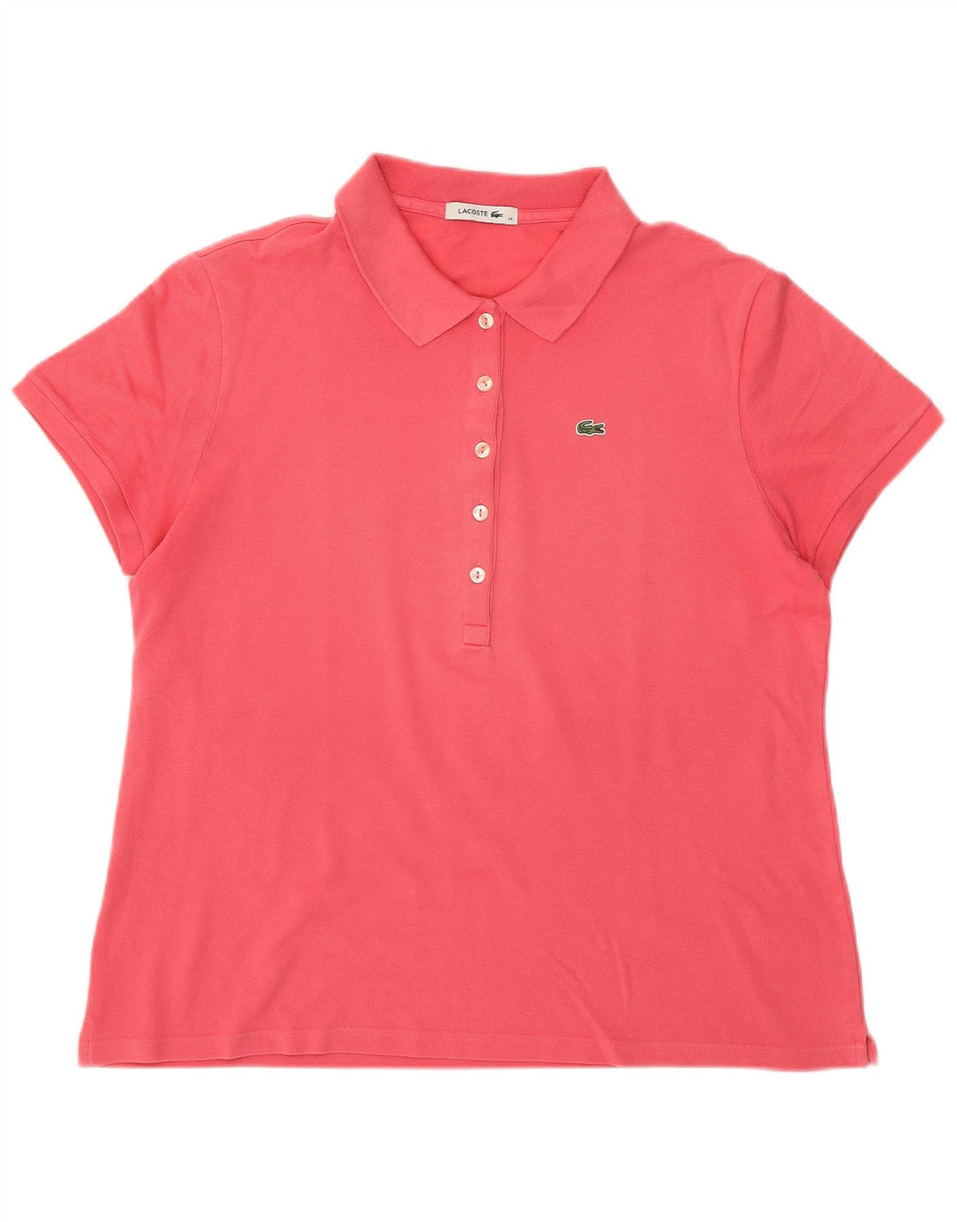 Lacoste Dame Polo Shirt Størrelse 48 XL Pink Bomuld