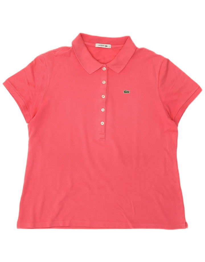 Lacoste Dame Polo Shirt Størrelse 48 XL Pink Bomuld