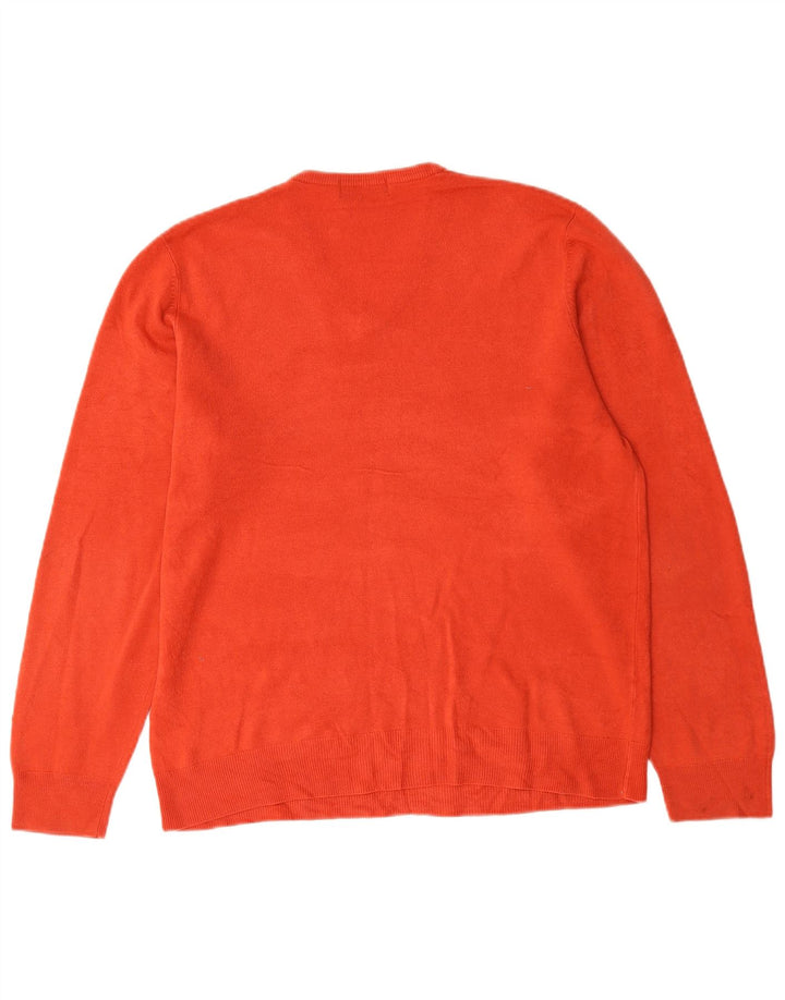 Marks & Spencer Herre Blue Harbor V-hals sweater Stor rød akryl
