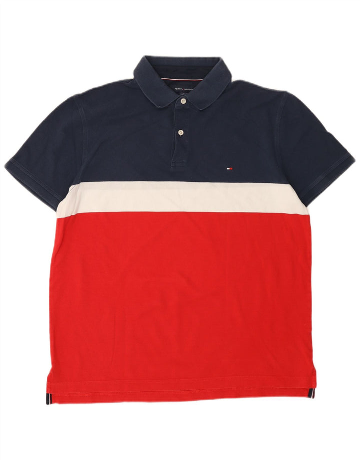 Tommy Hilfiger Poloshirt til mænd Stor flerfarvet Colourblock Bomuld