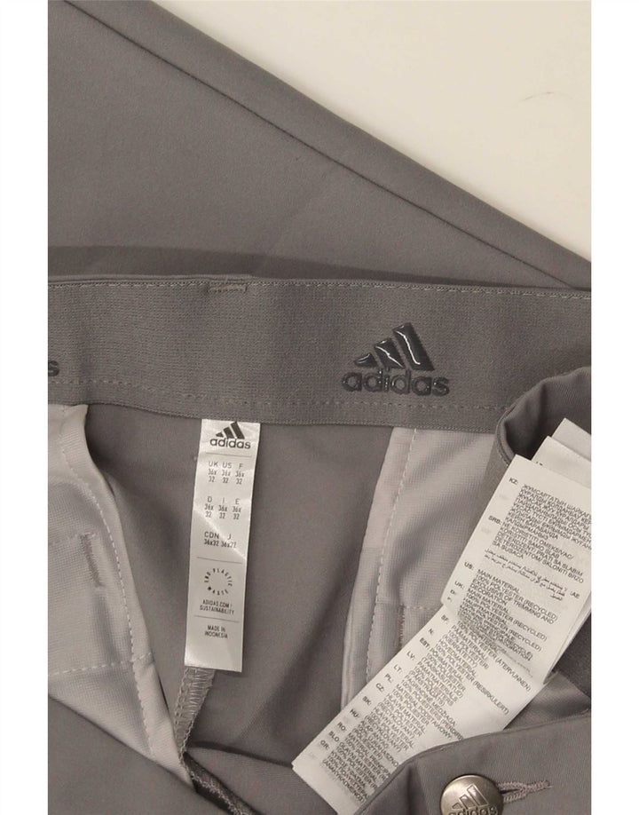 Adidas Herre Slim Chino Bukser W36 L32 Grå Polyester