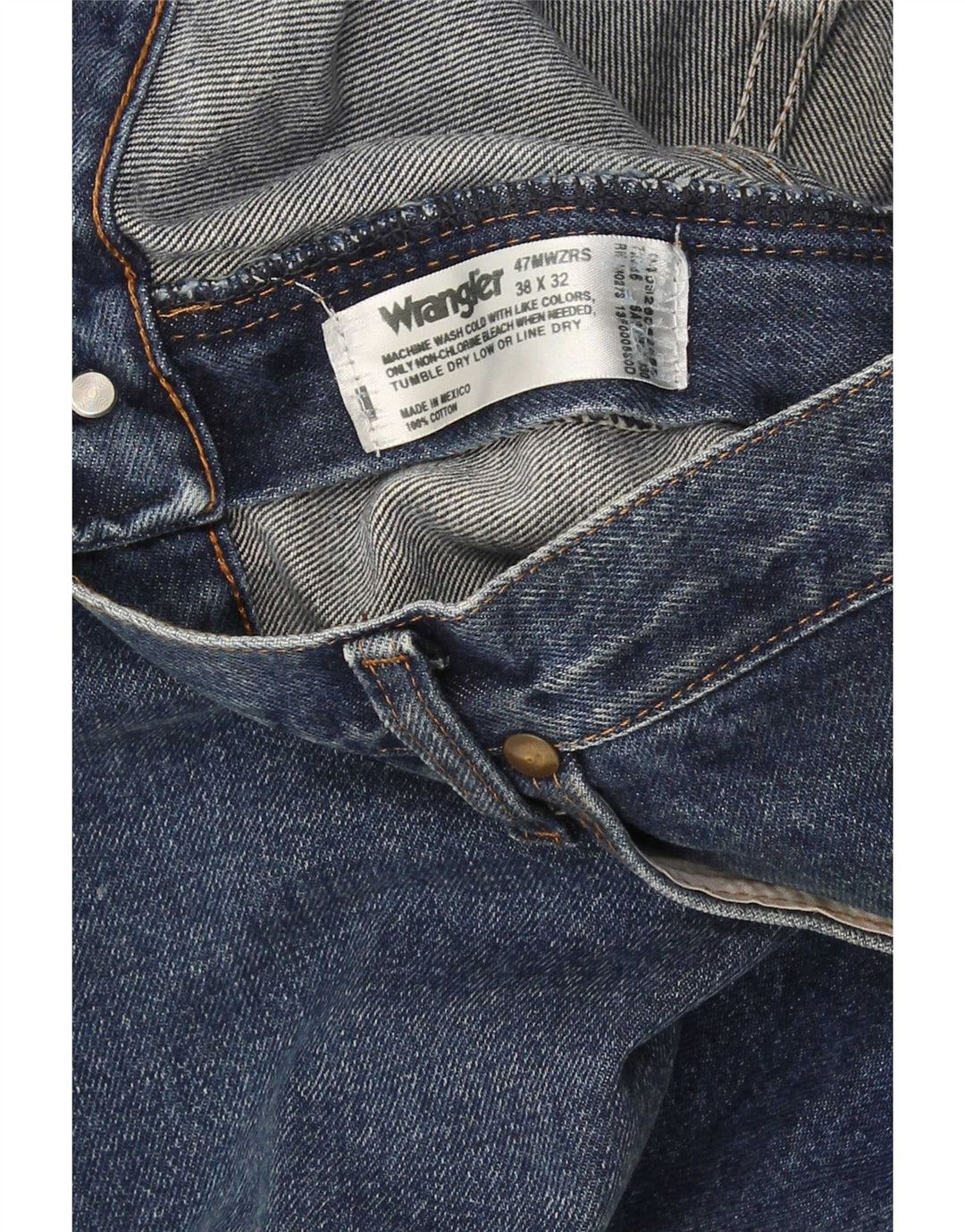 Wrangler Straight Jeans til mænd W38 L32 blå bomuld