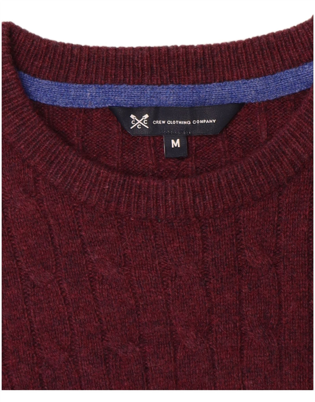 Besætningstøj Herre Crew Neck Jumper Sweater Medium Burgundy lammeuld