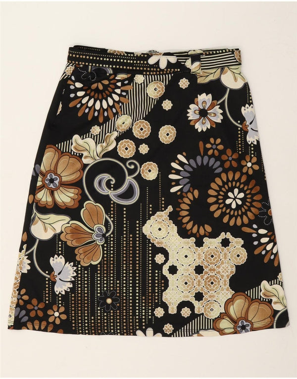 Imperial Womens Graphic A-Line Skirt Medium W28 Black Floral