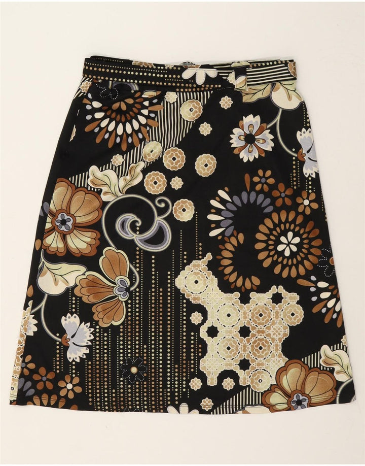 Imperial Dame grafisk A-linje nederdel Medium W28 Sort Blomster