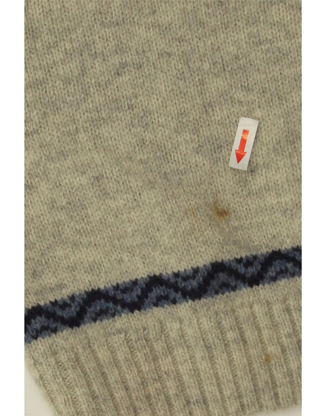 Bramante Herre Crew Neck Jumper Sweater IT 50 Medium Grey Fair Isle New Wool